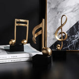 Figuras de notas musicales para decoración del hogar, esculturas de resina doradas, adornos para escritorio, piano, oficina, TV, mueble, recuerdos.