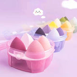4Pcs Makeup Sponge Powder Puff Dry and Wet Combined Beauty Cosmetic Ball Powder Puff Bevel Cut Make Up Sponge Foundation Tools