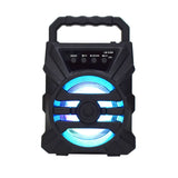 Wireless Bluetooth Speaker with LED Wireless Handheld Speaker Support Wired Microphone/TF Card/U Stick Audio Line Input