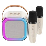 Máquina de karaoke Bluetooth 5.3 con micrófono inalámbrico y luces LED ajustables, mini altavoz para niños y adultos.