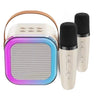 Máquina de karaoke Bluetooth 5.3 con micrófono inalámbrico y luces LED ajustables, mini altavoz para niños y adultos.