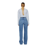 Trendyol TYZA Women's Jeans Casual Beltless Wide Leg Denim Plain Jeans Wide Leg Casual Pants Denim Pants - Lootquake