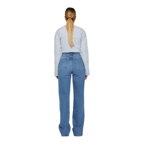 Trendyol TYZA Women's Jeans Casual Beltless Wide Leg Denim Plain Jeans Wide Leg Casual Pants Denim Pants - Lootquake