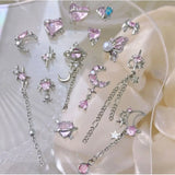 Light Luxury Charms Luxury Nails DIY Nail Charms Japanese Style Pink Jewel Nails Decor Manicure Ornaments Alloy