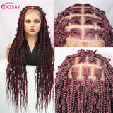 36" Butterfly Braids Wig | 613 Blonde & Burgundy Accents | Full Lace | Goddess Locs & Box Braids