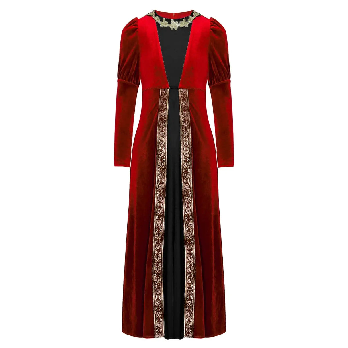 Girls Velvet Medieval Princess Dress Long Sleeve Renaissance Retro Robe Ancient Roman Long Dress for Halloween Carnival Party