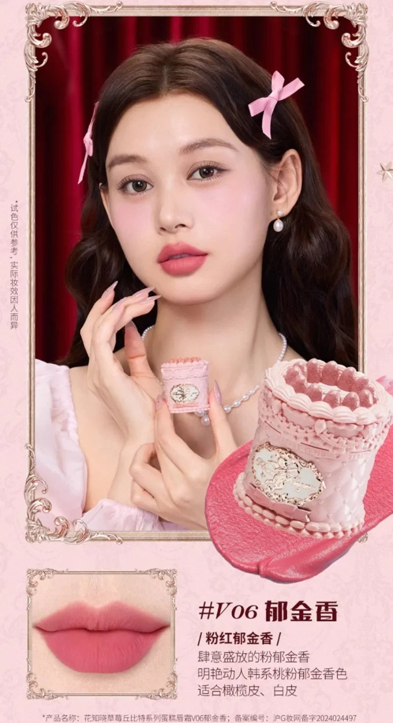 Flowerknows Strawberry Cupid Lipstick Cake Matte Velvet Lipgloss Lip Mud Makeup Korean Flower Know Lip Cream For Girls&Women