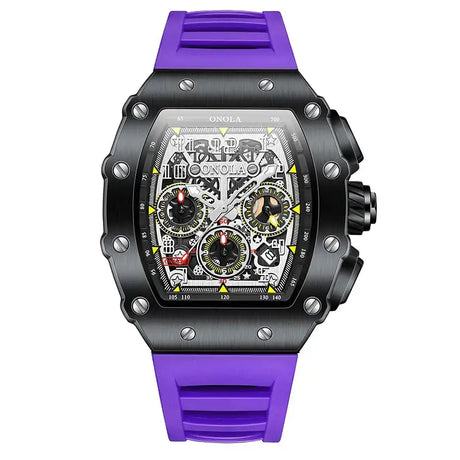 Fashion Men's Watch ONOLA Unique Design Multi-functional Automatic Mechanical Watches Men's Tape Waterproof Wristwatch - Lootquake