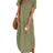 Summer New Women Elegant Solid Color Dress Short Sleeve V-Neck Cotton Linen Comfortable Loose Pocket Ladies Long Dress Vestidos - Lootquake