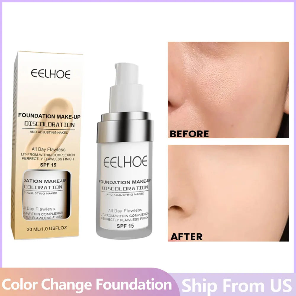 30ml Concealer Color-Changing Foundation Brightens the complexion, is clear, moisturizing, waterproof, and does not fade
