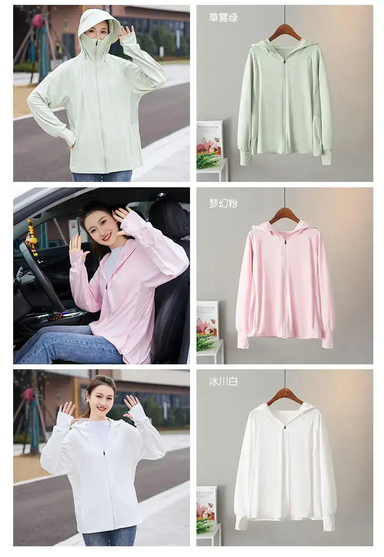 Ice Silk Sun UPF 50+ UV Protection Jacket Big Brim Thin Ice Silk Sun Protection Jackets UV Protection Hooded Windbreaker 4XL 5XL - Lootquake