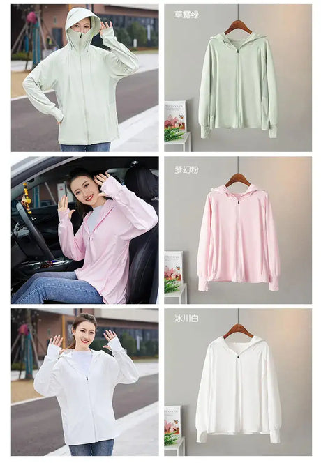 Ice Silk Sun UPF 50+ UV Protection Jacket Big Brim Thin Ice Silk Sun Protection Jackets UV Protection Hooded Windbreaker 4XL 5XL - Lootquake