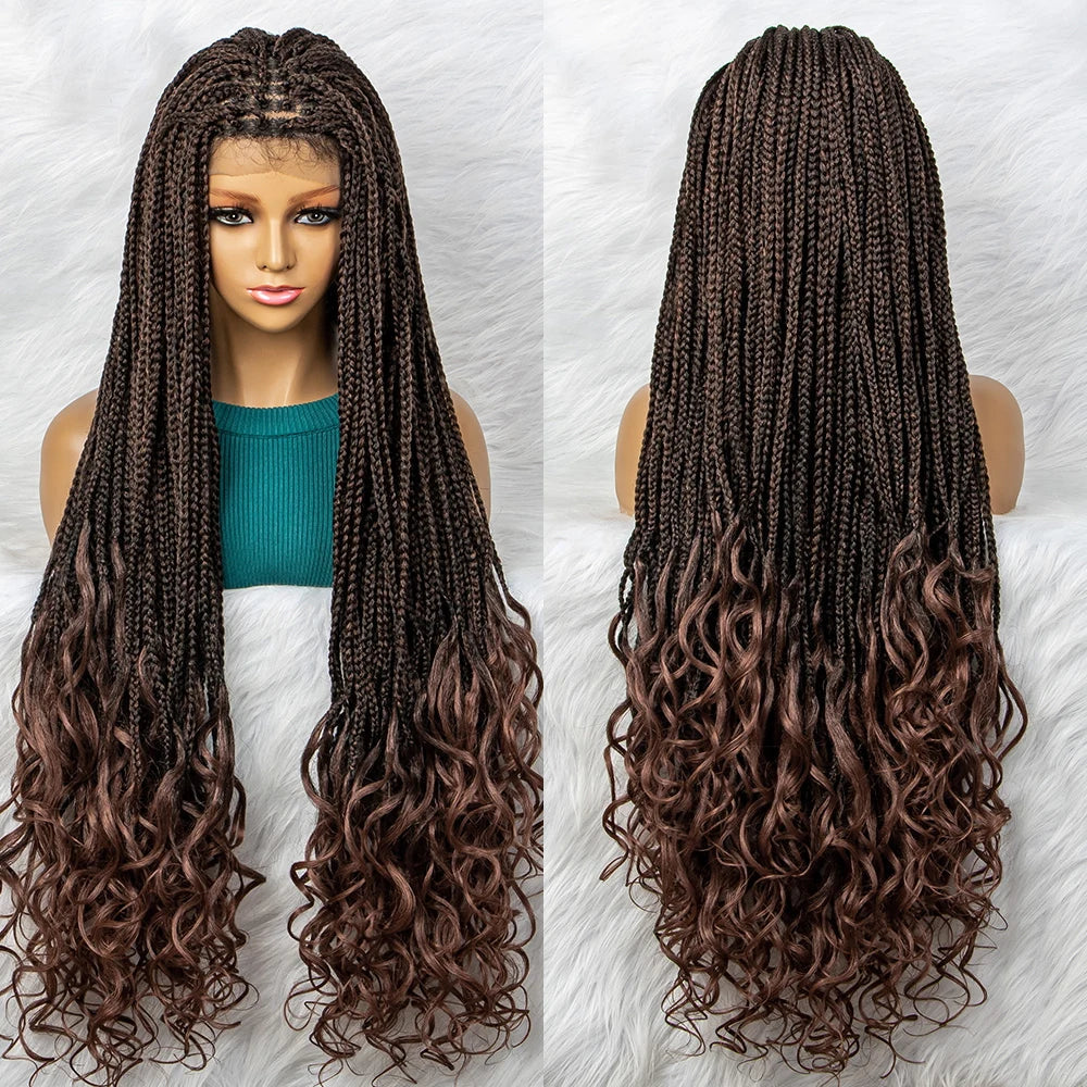 Bohemian Box Braids with Curly Ends | Pre-looped Crochet Hair