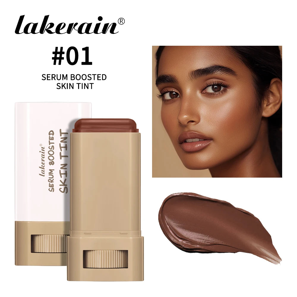 Base de maquillaje en barra, bálsamo, suero, potenciador del tono de la piel, base de maquillaje en barra, suave, voluminizador, alta cobertura, base de maquillaje en barra bronceadora de viaje.