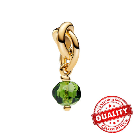 Unique 925 Sterling Silver Colorful Birthstone Eternity Round Dangle Charm Fit Original Bracelet Girls Birthday Jewelry Gift - Lootquake
