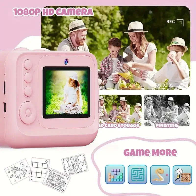 Cartoon Instant Print Camera for Kids 2.4 Inch HD Digital Camera With 32G for Boys Girls Birthday Christmas Gfits