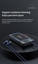 Enceintes Bluetooth sans fil SANSUI, radio pleine bande, lecteur vidéo LED HD, baladeur MP4 portable, batterie rechargeable intégrée