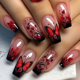 Long nail art patches with purple polka dots and a shiny, fashionable, individual and high-end feel. Detachable 24-piece nail ar