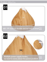 350ML USB aroma oil diffuser wood electric humidifier ultrasonic air humidifier mini aromatherapy LED light mist maker for home