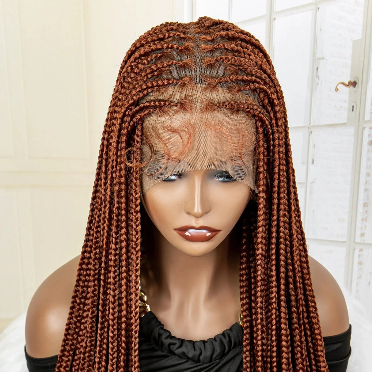350# Blonde HD Full Lace Braided Wig | Knotless Box Cornrows | Crochet Braids | Synthetic Braids for Black Women