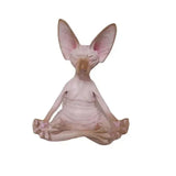 Estatua de Buda Gato Esfinge: Escultura de meditación y yoga para decoración de jardín, arte fantástico y adorno de gato feliz