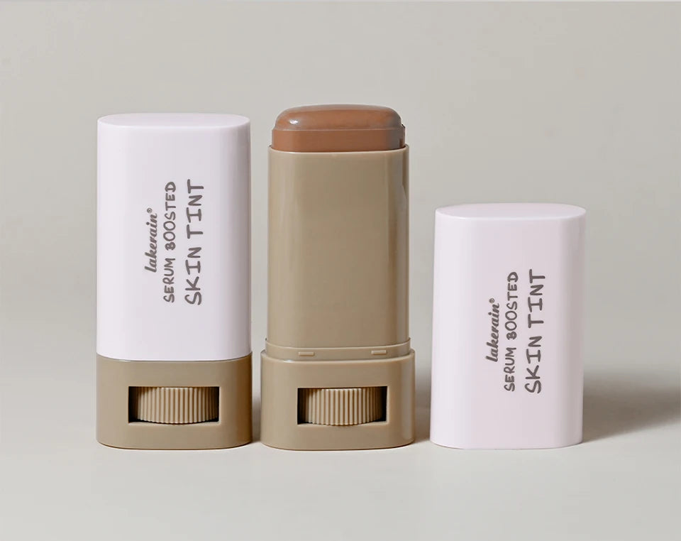 Foundation Tint Stick Balm Serum Boosted Skin Tint Plumper Foundation Stick Smooth Plumper Travel 6 Colors with Fingertips Makeu