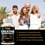 Creatine Monohydrate - Build Muscle, Improve Athletic Performance, Improve Energy Endurance and Promote Recovery - 120 Capsules