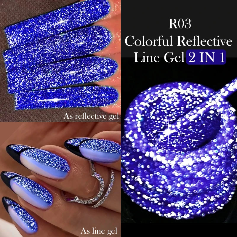 LILYCUTE 5ml Liner Gel Nail Polish UV LED Nail Art Paint Gel Gorgeous Glitter French Effect Semi Permanent Nail Painting UV Gel