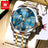 OLEVS 3675 Mens Watch Original Multifunctional Chronograph Quartz Watch Moon Phase Watches For Men Waterproof Mens Gifts Reloj - Lootquake