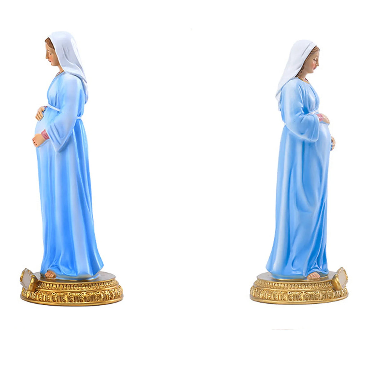 Virgin Mary Statue, Mother of God Pregnant Mary Statue, Expectant Mother Mary Statue,8.4" H, Resin and Stone, Religious Gift