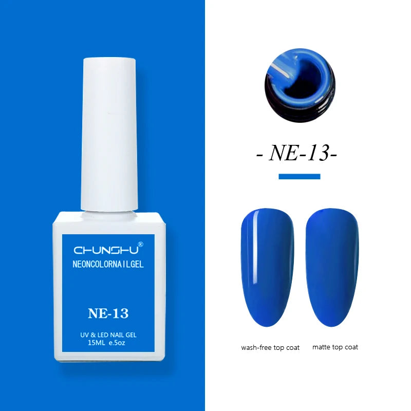 CHUNSHU 15ml Fluorescence Gel Nail Polish Semi Permanent UV/LED Nail Gel Long Lasting Varnish For Nails Art Manicures Soak Off