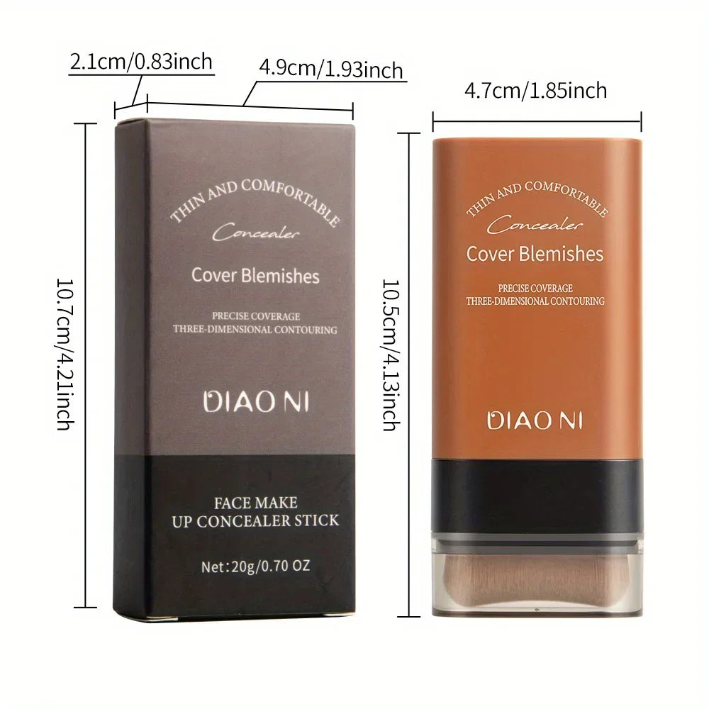 Base en barra con pincel corrector para iluminar el tono de la piel y que dure mucho tiempo sin base de maquillaje.
