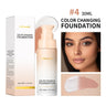 Base de maquillaje Lakerain que cambia de color CC Cream, base de maquillaje facial resistente al agua, base líquida, corrector impecable de larga duración.