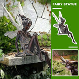 Flower Fairy Sculpture Garden Landscaping Yard Art Ornament Resin Turek Sitting Statue Outdoor Angel Figurines Craft Decoration