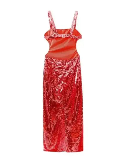 Women's Dresses Fashion Summer Suspender Backless Glitter Long Dress for Women - Lootquake