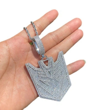 2024 3D Design Jewelry Copper 5A Zircon Bling Hip Hop Rapper Men Hip Hop Custom Letter Name Round Rectangle Pendant