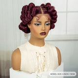 6" Short Bantu Knotless Braids Wig | 1B/30 Ombre | Full Lace
