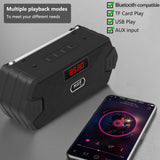 Enceinte Bluetooth portable, boîte à musique sans fil avec radio FM, caisson de basses extérieur, prise en charge de la carte TF, lecture USB, récepteur FM