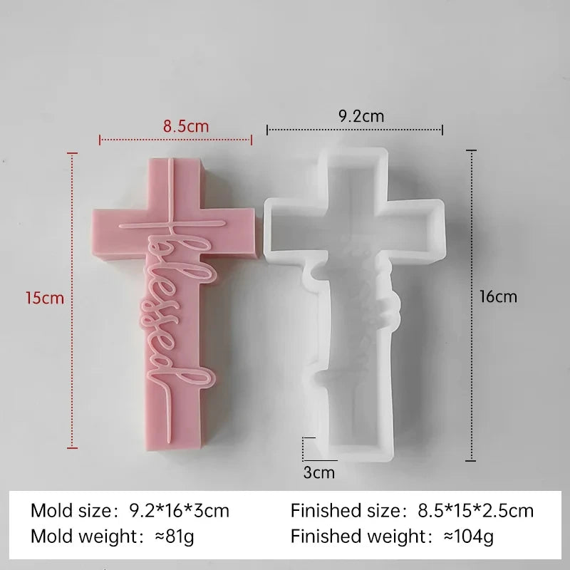 Portrait Face Silicone Mold Jesus Sculpture Cross Aroma Candle Resin Plaster Ornament Mold Home Decor Crafts Making Mould
