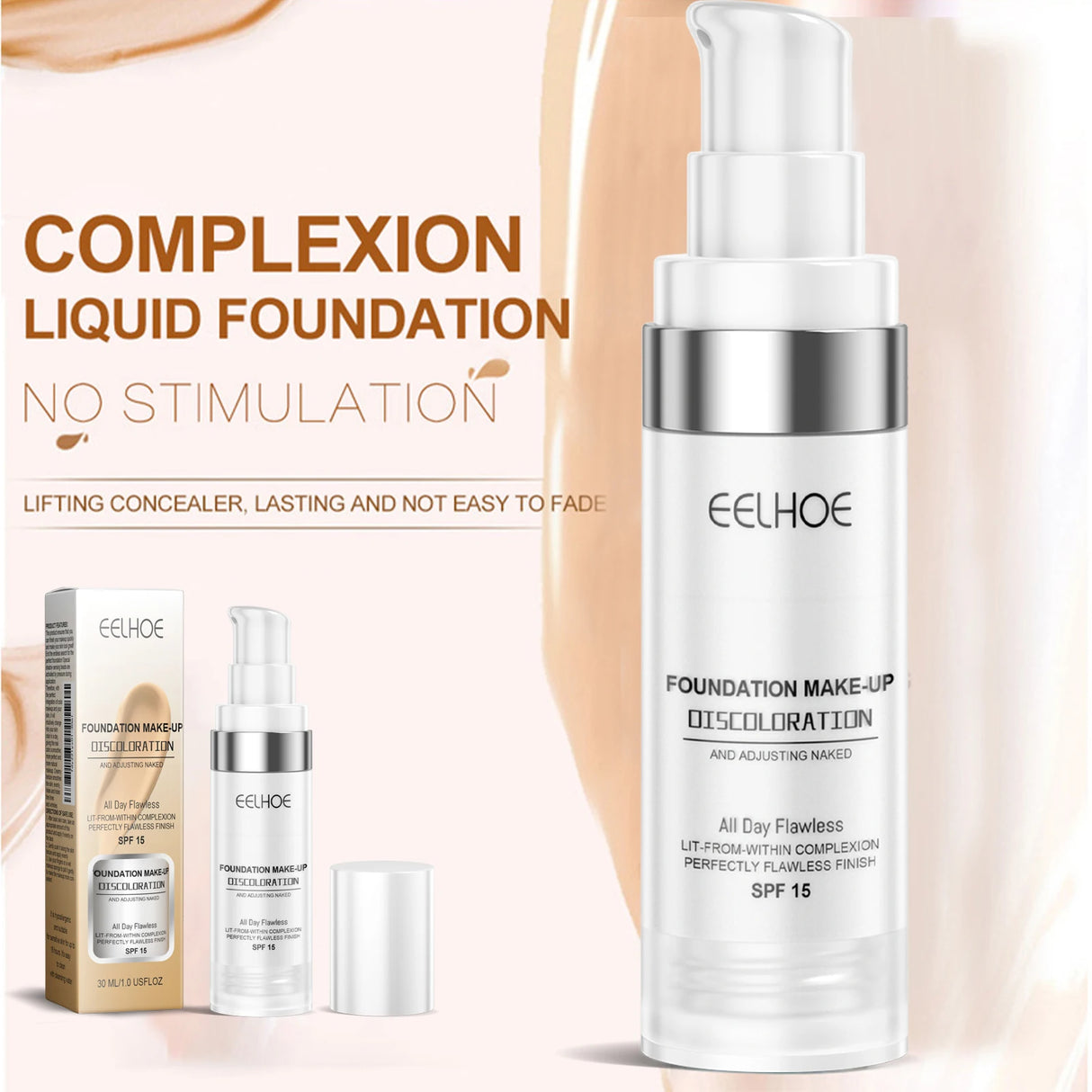 30ml Concealer Color-Changing Foundation Brightens the complexion, is clear, moisturizing, waterproof, and does not fade