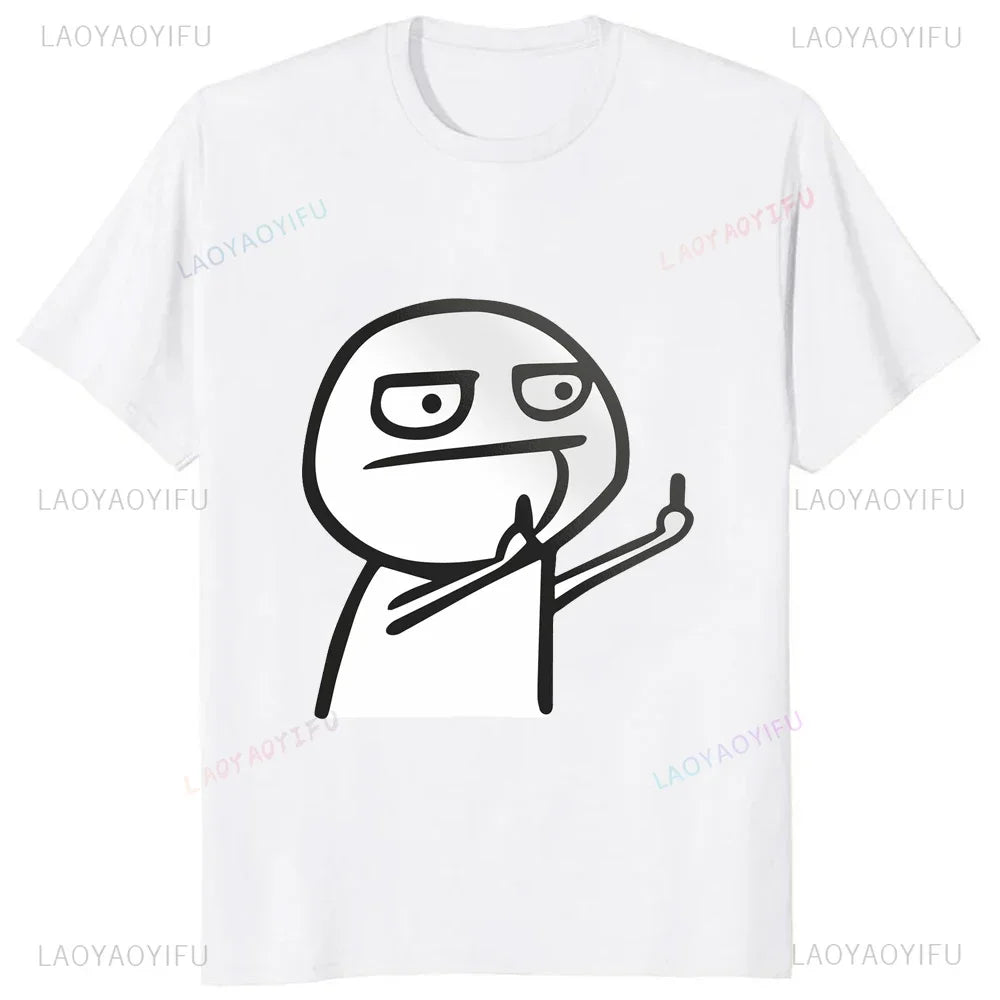 Middle Finger Funny Maniac Printed Man T Shirt Loose Casual Fashion Harajuku Hip Hop T-shirt Hipster Streetwear Comfort Clothing - Lootquake