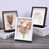 Simple Stereo Hollow 3cm Solid Wood Dried Flower Photo Frame Ornament Creative Handmade DIY Dried Flower Embellishment Picture F