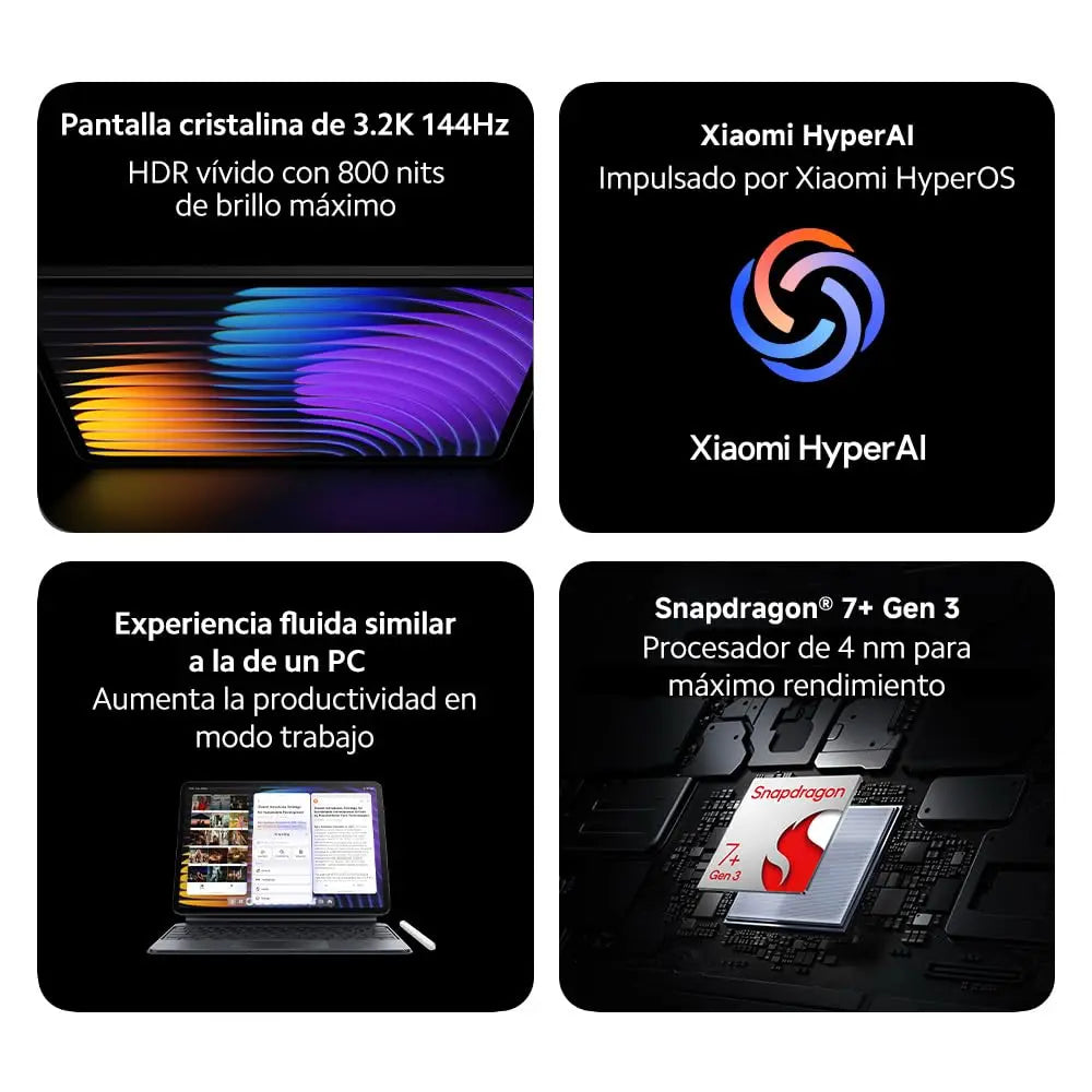 Global Version Xiaomi Pad 7 11.2'' Xiaomi HyperAI 144Hz 3.2K Display Snapdragon 7+ Gen 3 Octa core Processor 45W 8850mAh Battery