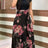 Women Floral Dot Print Patchwork Long Dress Summer Casual Short Sleeve O-Neck High Waist Robe Boho Beach Maxi Sundress Vintage - Lootquake