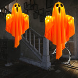 Spooky Ghost Halloween Decor Waterproof Halloween Glowing White Ghost Glowing Door Hanging Ghost for Halloween Garden Home Decor