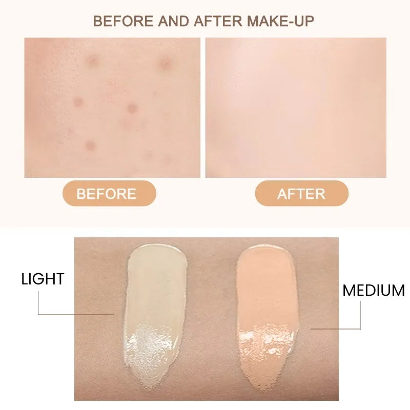 Crema de base CC, hidratante natural, resistente al agua, iluminadora, corrector, cobertura, control de grasa y manchas, maquillaje duradero.