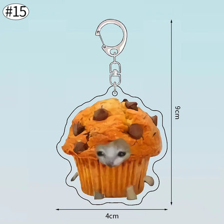 Funny Banana Cat Key Chain Creative Acrylic Happy Cats Schoolbag Pendant Bag Accessories DIY Mobile phone Lanyard Student Gift - Lootquake