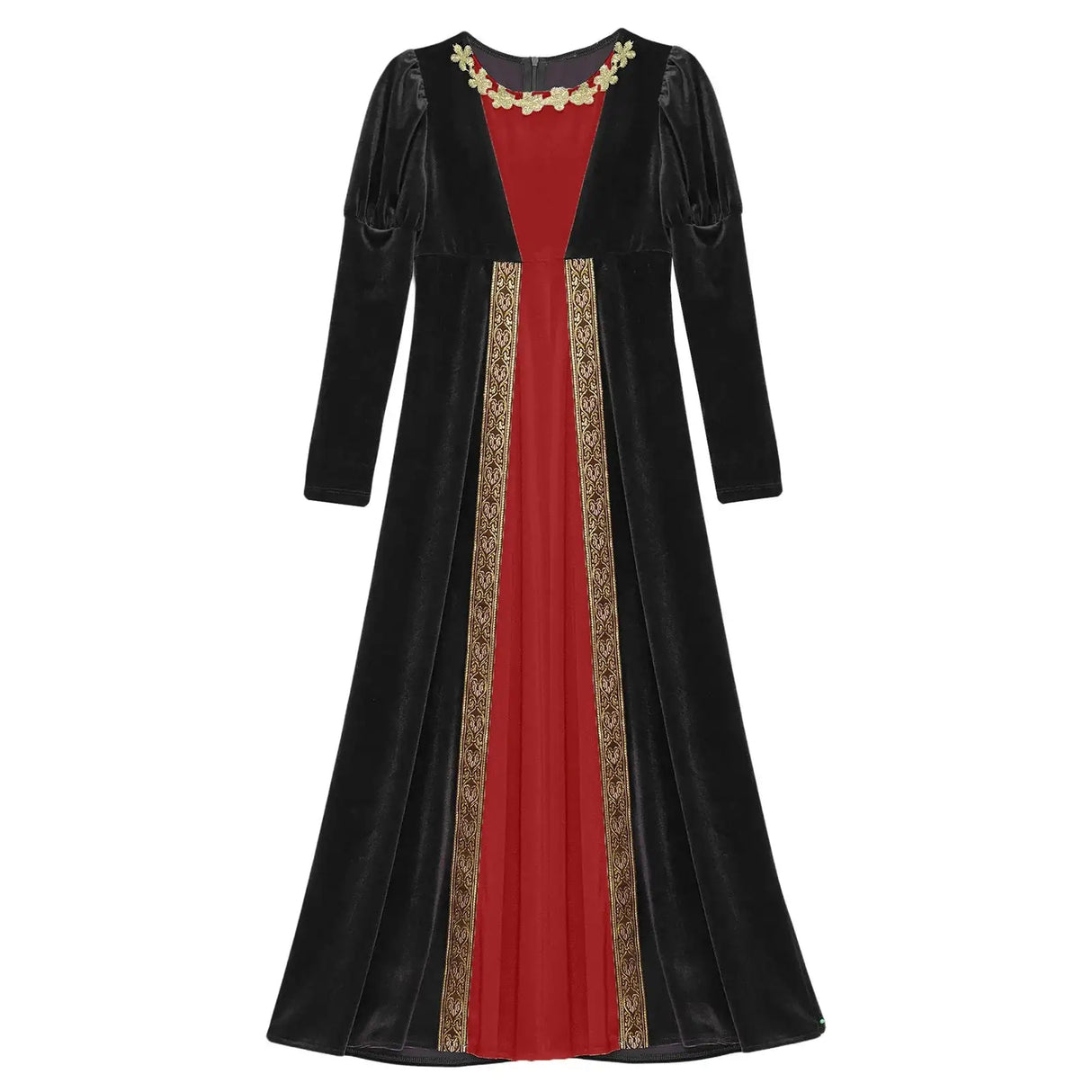 Girls Velvet Medieval Princess Dress Long Sleeve Renaissance Retro Robe Ancient Roman Long Dress for Halloween Carnival Party - Lootquake