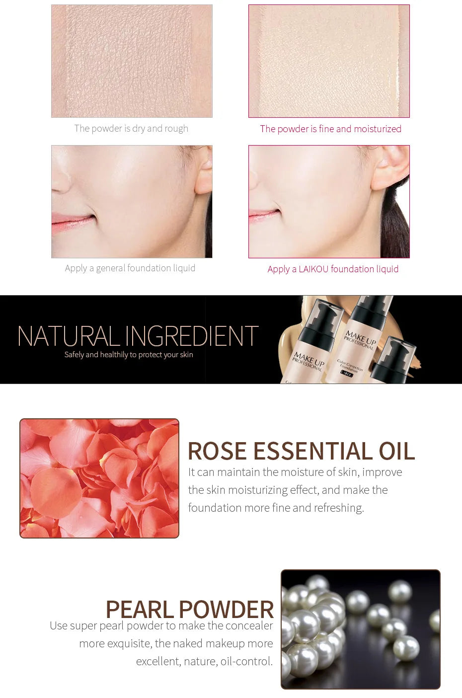 Base de maquillaje líquida profesional para rostro, cobertura total, corrector, hidratante, control de grasa, base de maquillaje, iluminador, maquillaje facial.