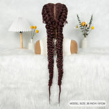 36" Twisted Braids Lace Front Wig | 13x1 | Senegalese Twist | Baby Hair | Handmade Synthetic Braids